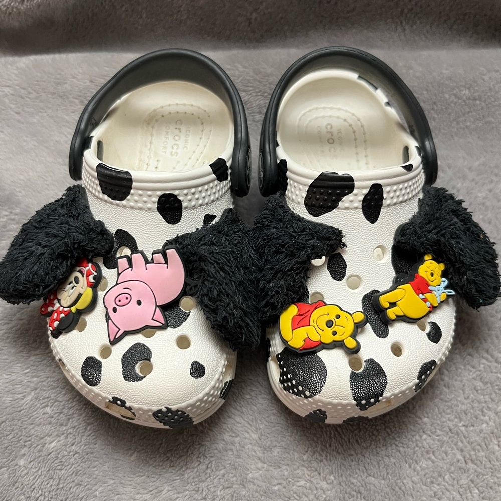 Kids CROCS Black and White Clog Shoes